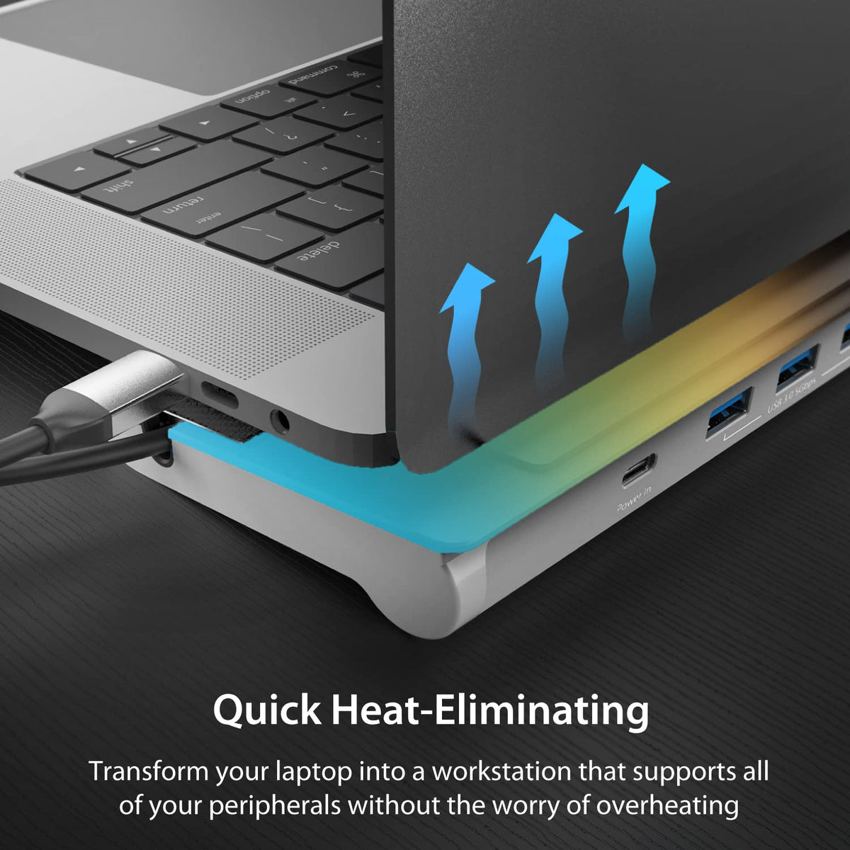 j5create dock in a productive desk lifestyle scene for organized workstation benefit