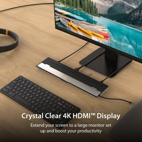 j5create closeup of USB-A ports and SD card slot for fast file transfers benefit