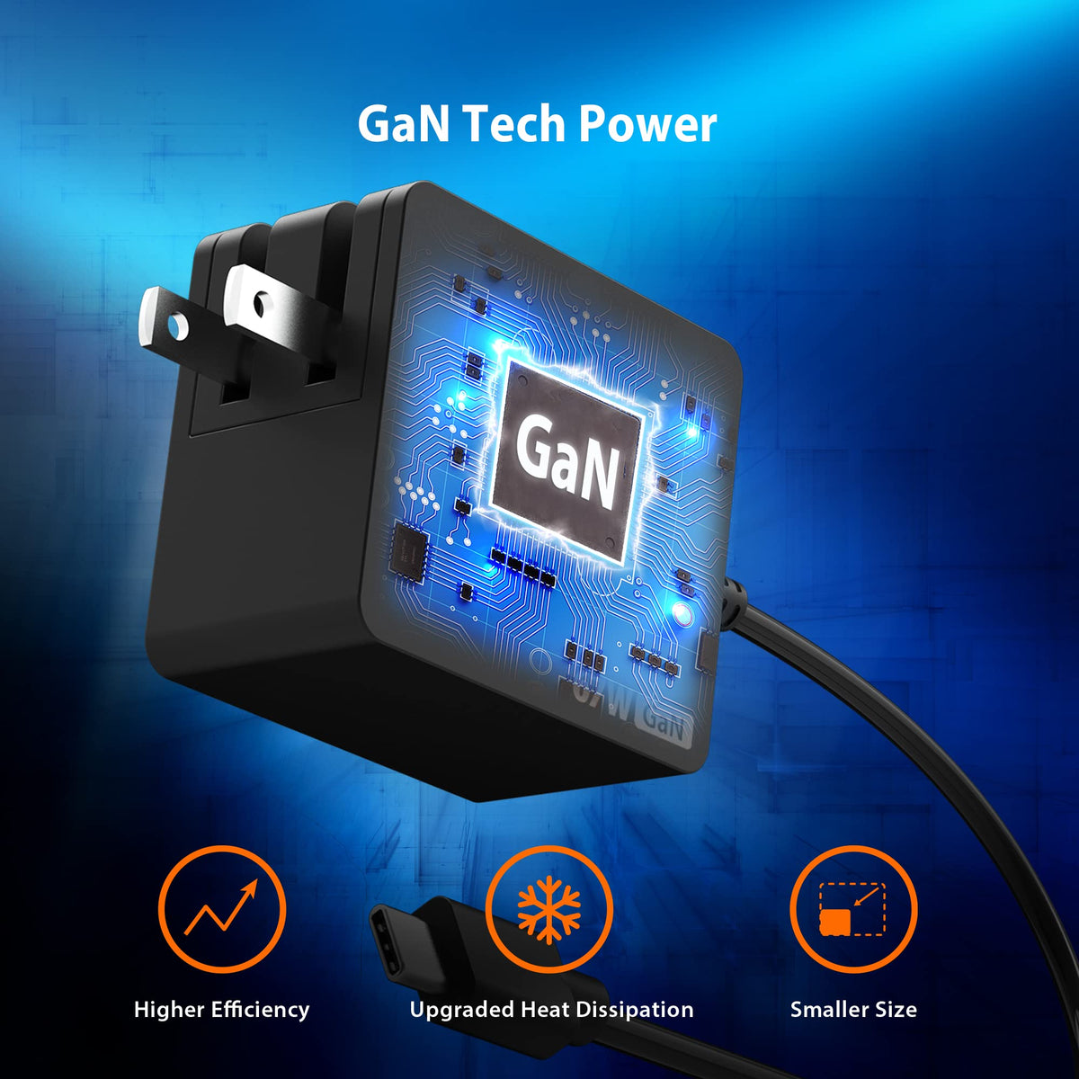 Foldable plug design keeps the charger compact for on-the-go use.