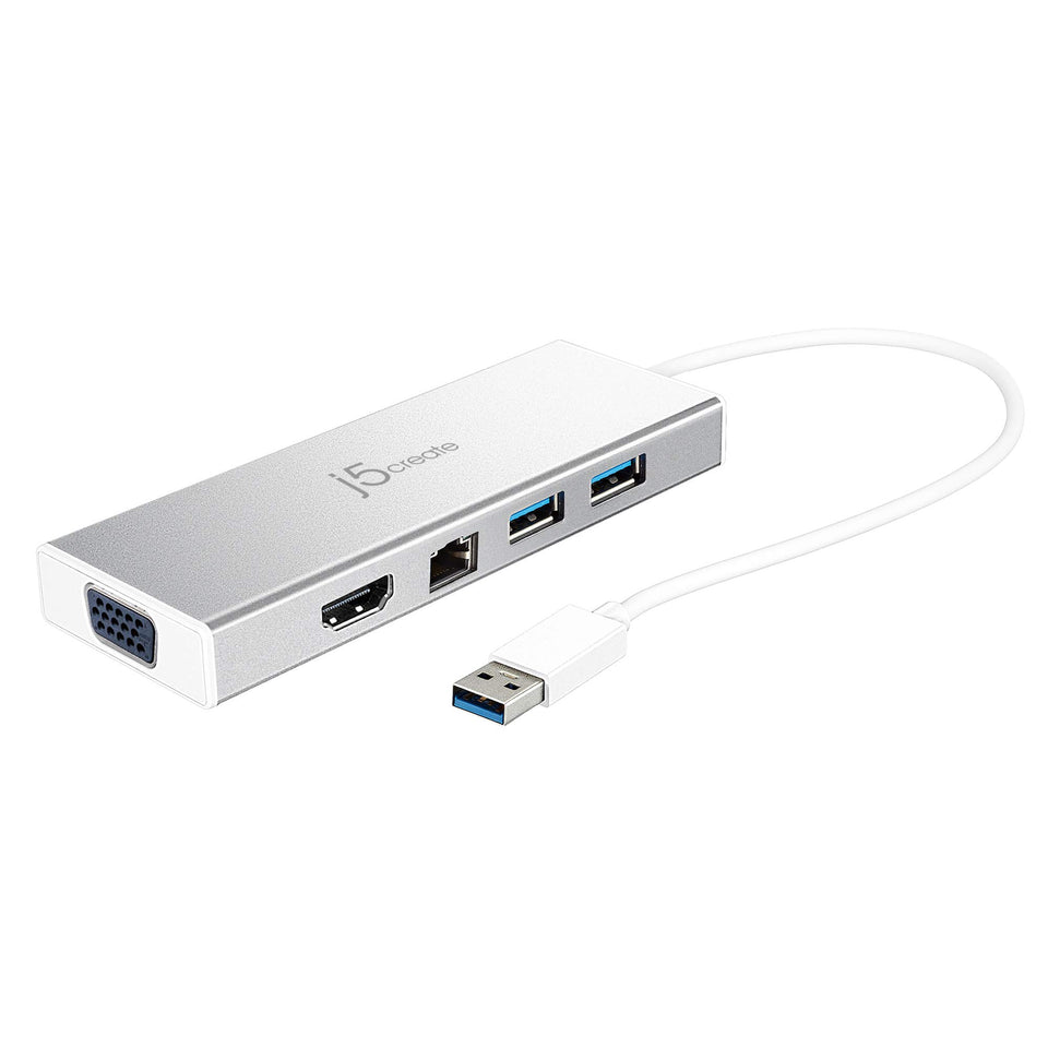 j5create hub front panel showing ports and compact design for flexible connectivity