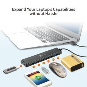 j5create hub aluminum side close-up highlighting durable finish and compact design benefit