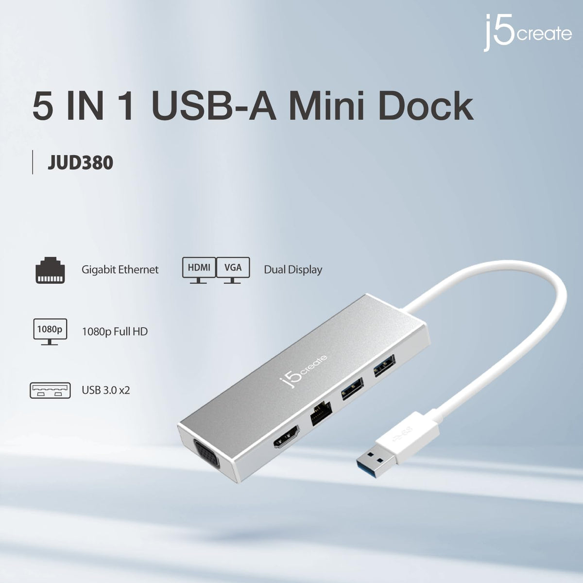 j5create hub aluminum top texture demonstrating durable, lightweight construction