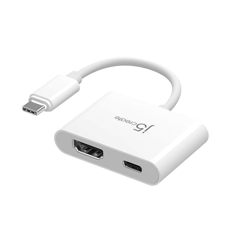 J5create JCA152 compact USB-C HDMI adapter top view, travel-friendly for quick presentations.