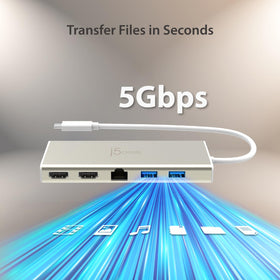 j5create JCD381 Gigabit Ethernet ensures stable wired network for calls and file sharing