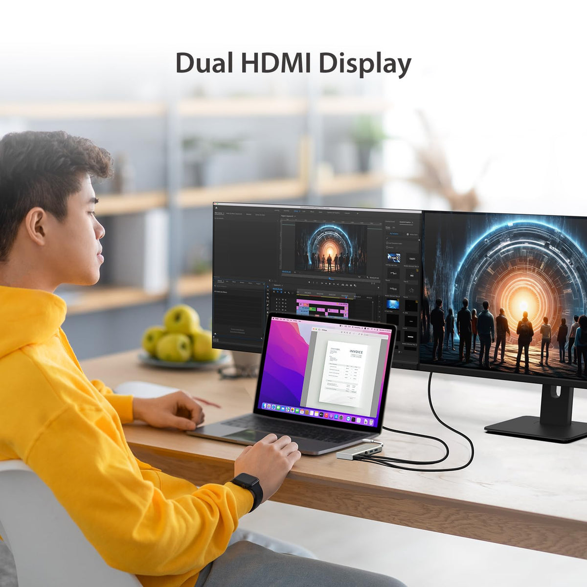j5create JCD381 offers two USB 3.0 ports for fast peripheral connections