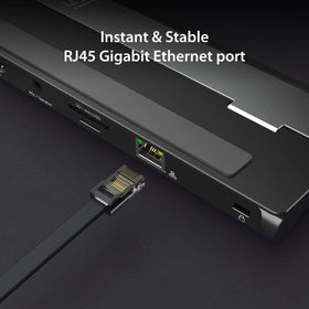 j5create JCD542 100W power delivery for laptop charging while docked