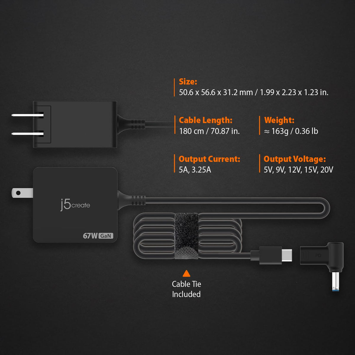 Charges MacBook Pro/Air and other USB-C devices with reliable power delivery.