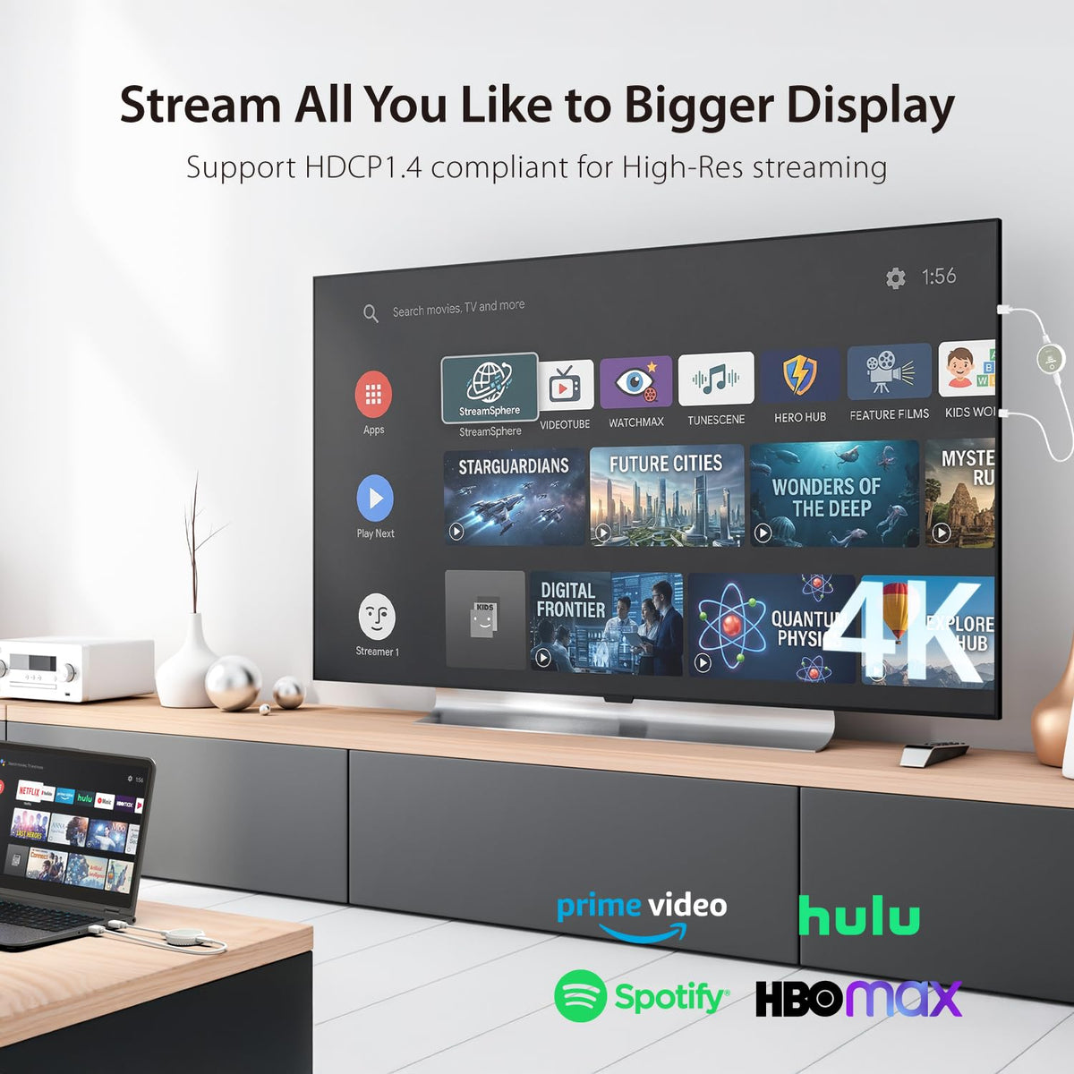 DRM/HDCP 1.4 support on ScreenCast 4K for compatible apps