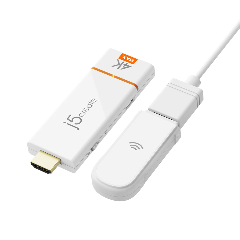 j5create ScreenCast 4K Max with enhanced antenna delivers stable wireless mirroring.