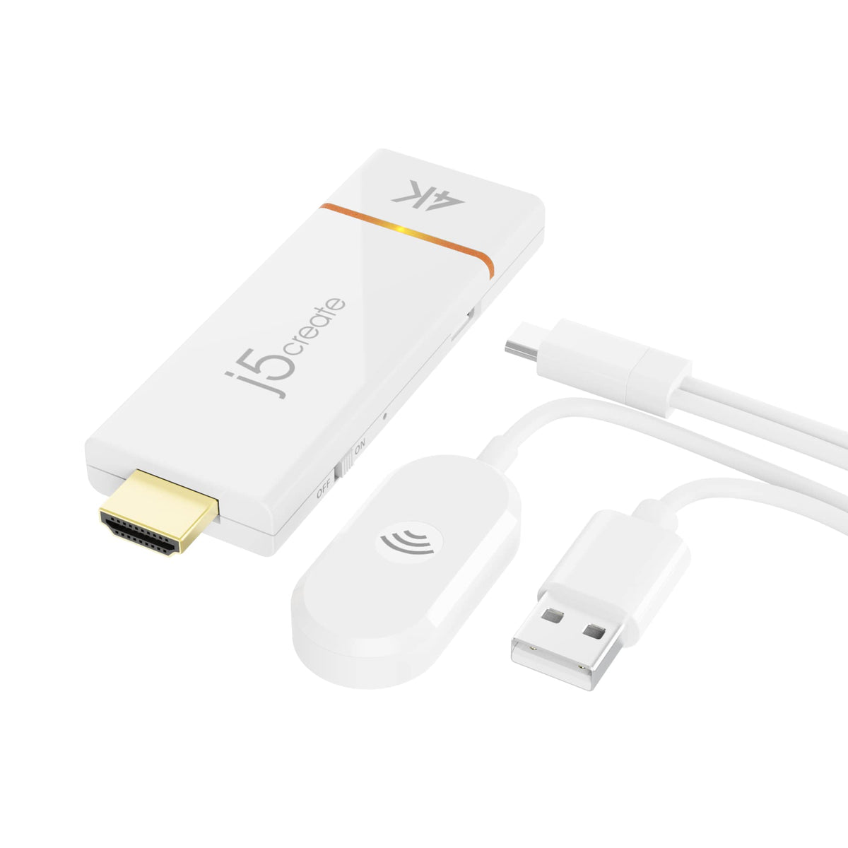 j5create ScreenCast 4K front view compact wireless adapter for quick room casting