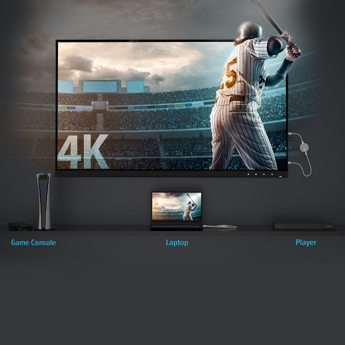 j5create ScreenCast 4K wireless receiver connects to display