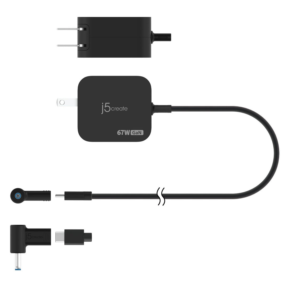 Sleek, lightweight charger complements slim laptops and tablets anywhere.