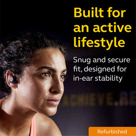 Jabra Elite Active 65t charging case open illustrating extra battery on the go