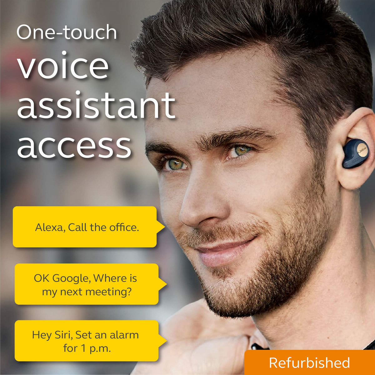 Jabra Elite Active 65t earbud close-up showing mesh and fit detail for stability