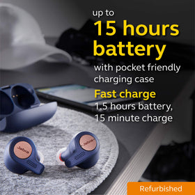 Jabra Elite Active 65t worn in ear during exercise showing secure fit benefit
