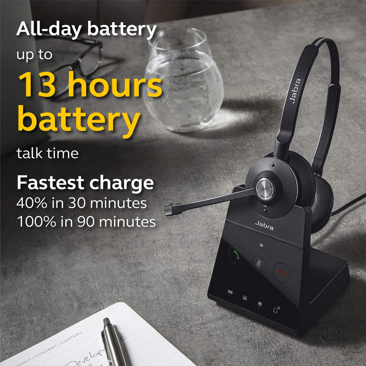 Jabra Engage 65 all-day battery for extended conversations