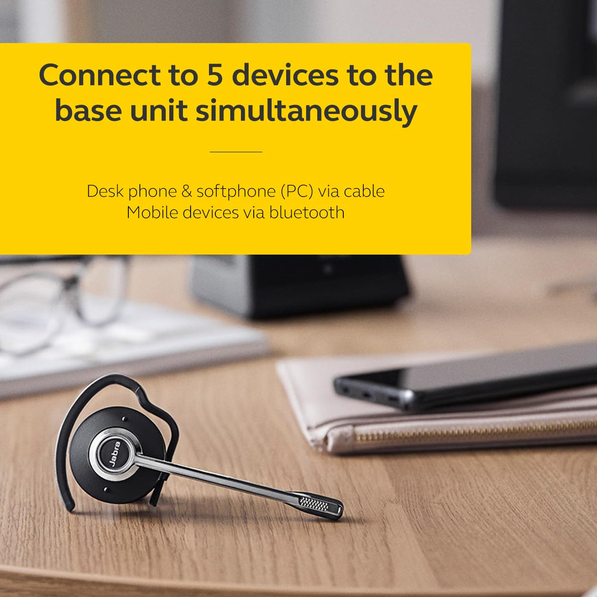 Jabra Engage 75 SE all-day battery supports long conversations.