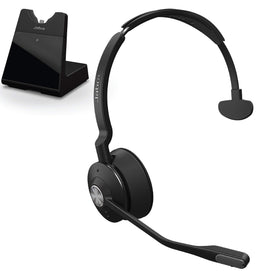 Jabra Engage 75 wireless headset front view for clear desk-free work flexibility.