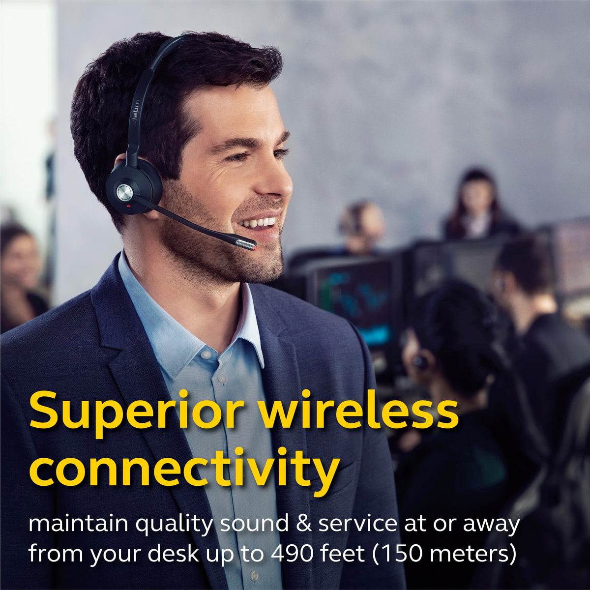 Jabra Engage 75 microphone for advanced noise cancellation during calls.