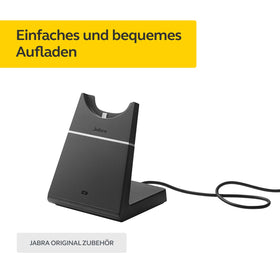 Jabra Evolve 75 slim design fits compact desks for a tidy workspace.