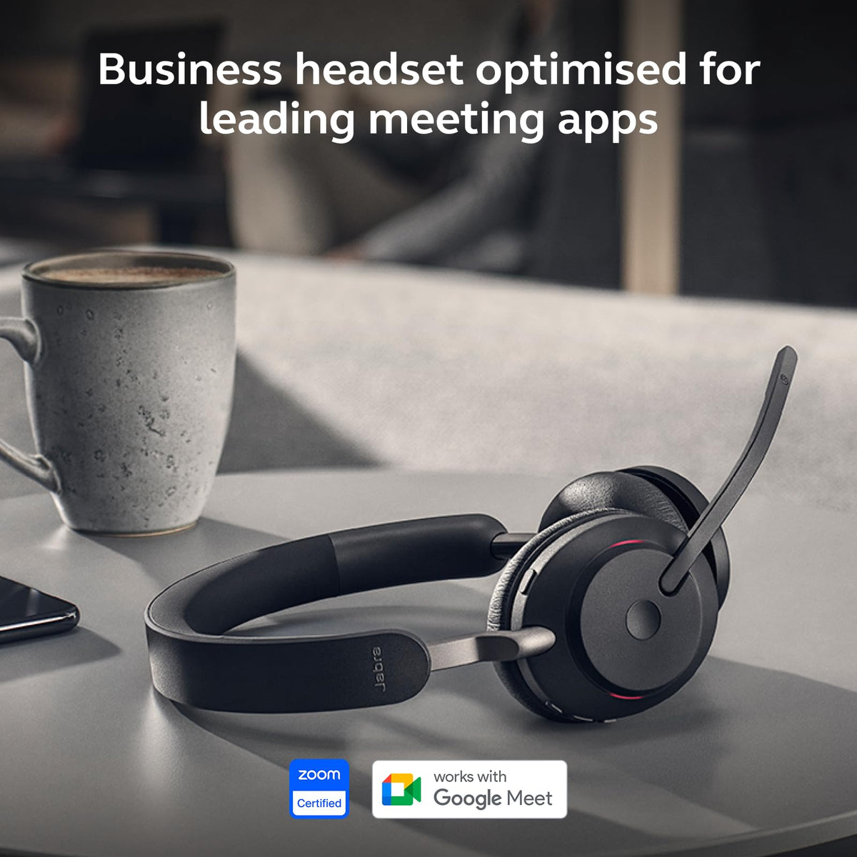 Jabra Evolve2 65 40mm speakers delivering clear calls and music