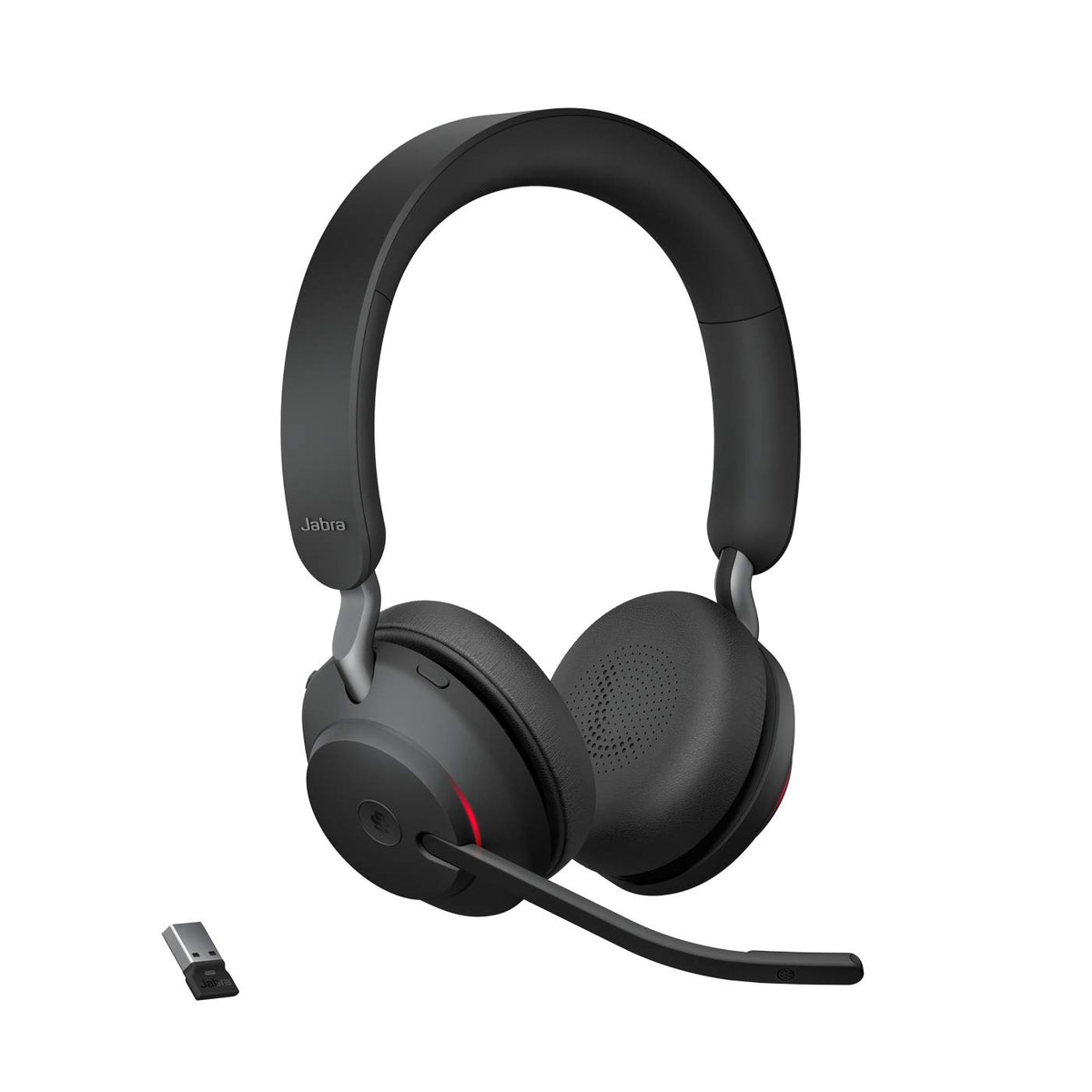 Jabra Evolve2 65 with memory foam cushions for focused calls.