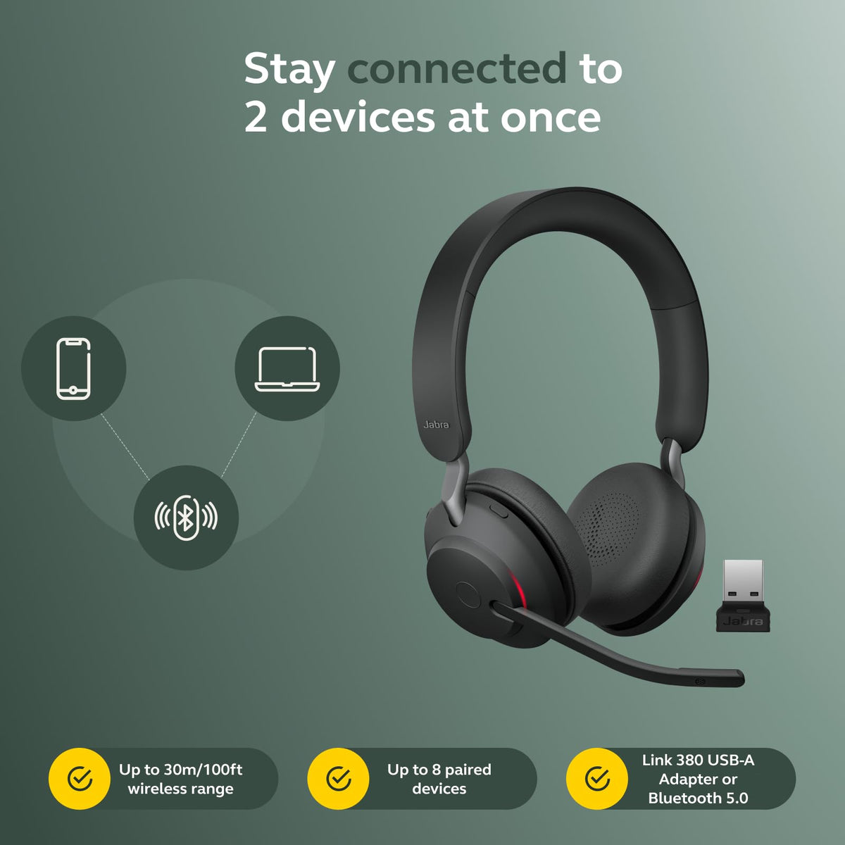 Jabra Evolve2 65 on-the-go design for mobile work