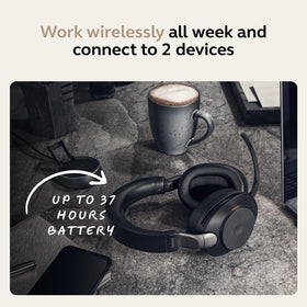 Jabra Evolve2 85 battery life up to 37 hours