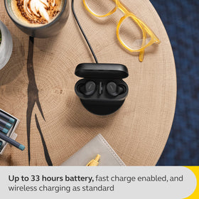 Jabra Evolve2 battery life indicator highlights long endurance