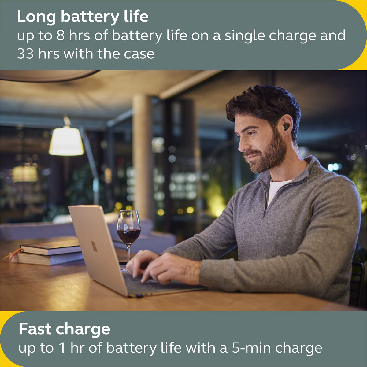Jabra Evolve2 IP57 dust and water resistance for rugged daily use.