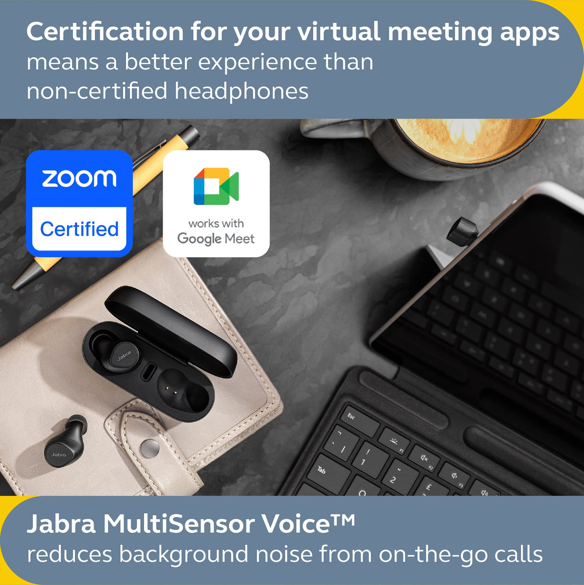 Jabra Evolve2 fast charging feature for quick power.