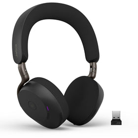 Jabra Evolve3 75 on-ear headset wearing for clear, professional calls.
