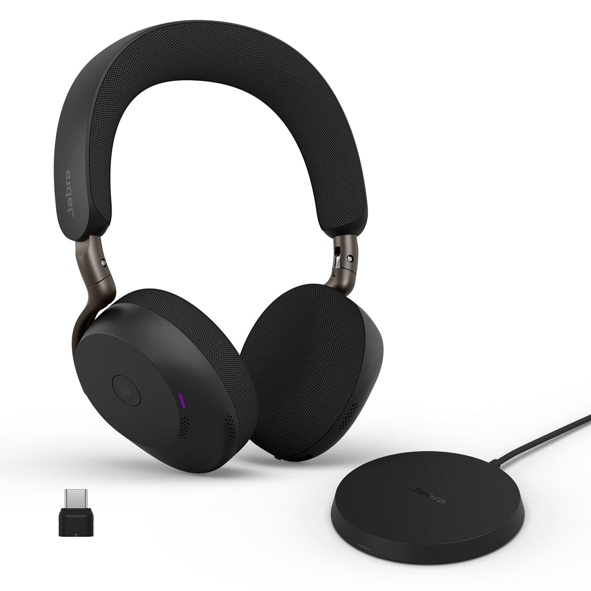 Jabra Evolve3 75 on-ear headset for crisp calls in busy environments.