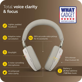 Jabra Evolve3 85 battery life up to 25 hours for long workdays