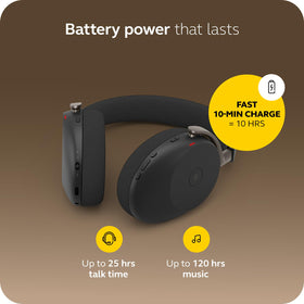 Jabra Evolve3 85 adaptive ANC reduces distractions in busy environments.