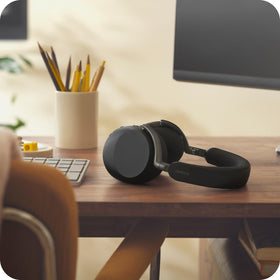 Jabra Evolve3 85 compact folded design for easy transport.