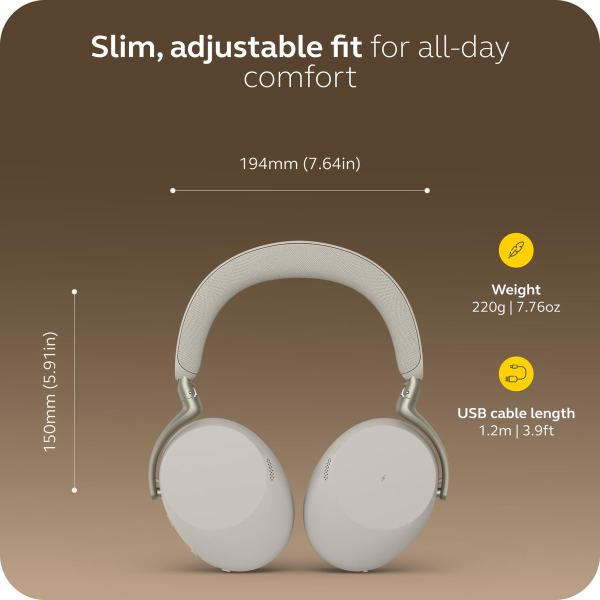 Jabra Evolve3 85 replaceable battery and durable materials for longevity