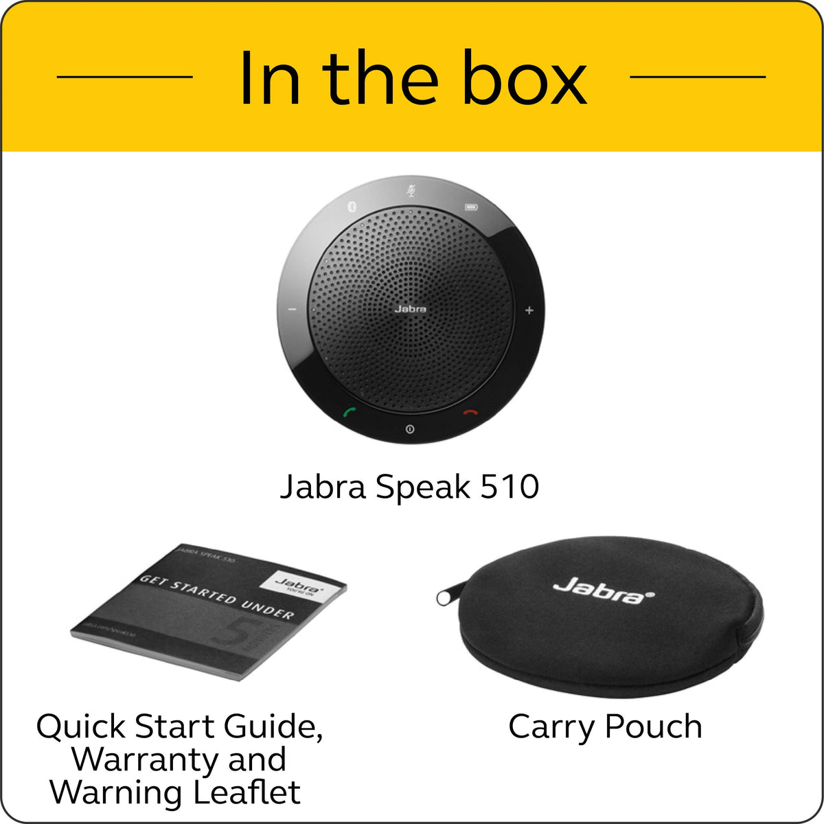 Jabra Speak 510 UC certified for Zoom and Google Meet for seamless UC use.