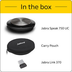 Jabra Speak 750 certified for Zoom and Google Meet for versatile compatibility.