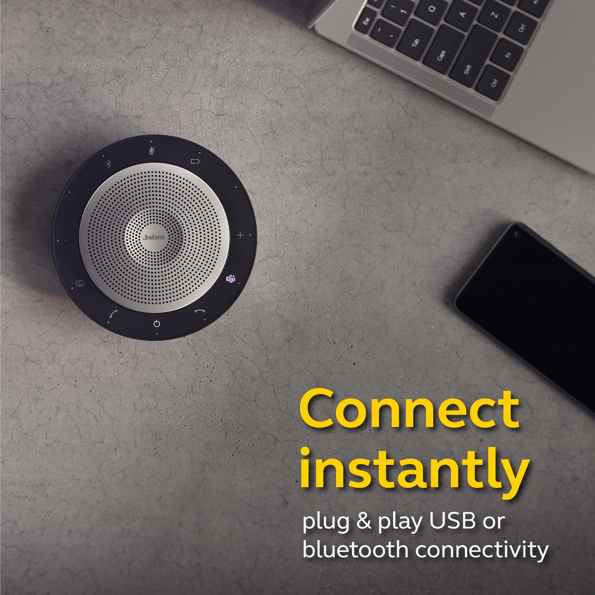 Jabra Speak 750 Link 370 adapter highlights easy USB connectivity