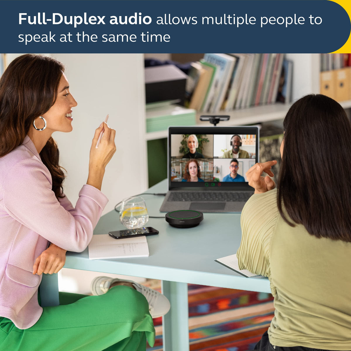 Jabra Speak2 40 four beamforming microphones for natural conversations
