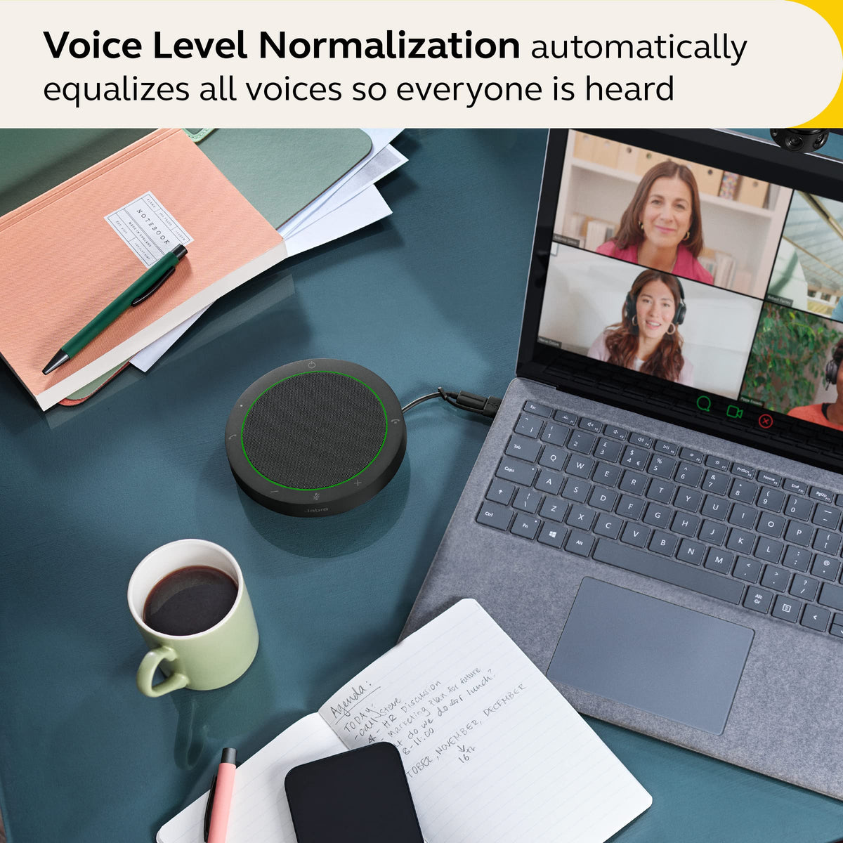 Jabra Speak2 40 noise-cancelling microphones reduce background noise