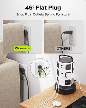 JACKYLED slim side profile illustrating vertical space-saving benefit