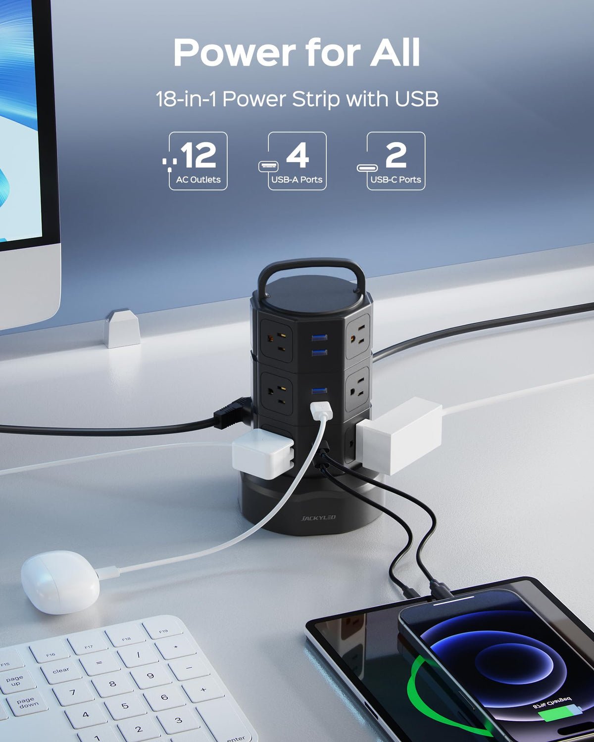 JACKYLED top handle and individual layer switches for easy control benefit