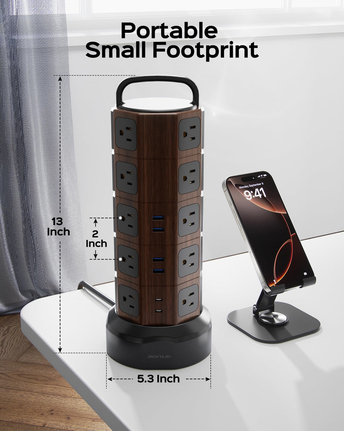 JACKYLED powering multiple devices simultaneously to show versatility and load distribution