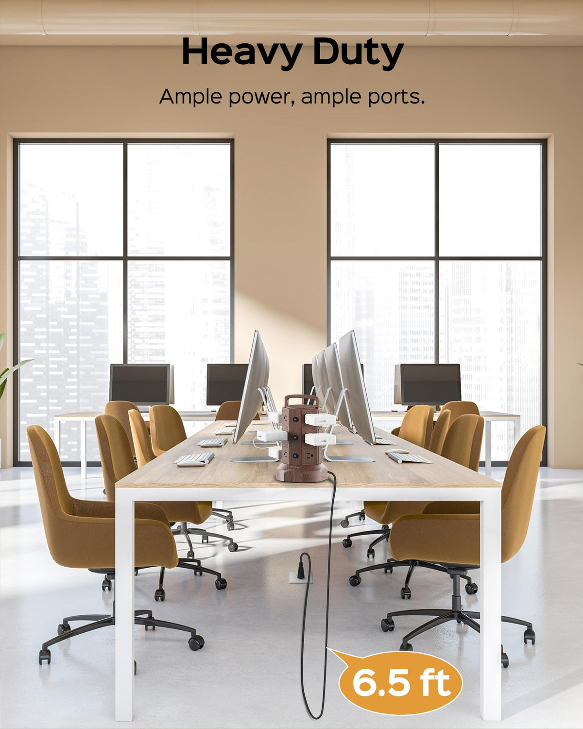 JACKYLED in a home office powering multiple devices for organized charging