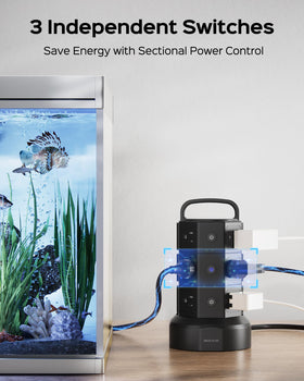 JACKYLED six USB ports detail supporting fast charging for multiple devices