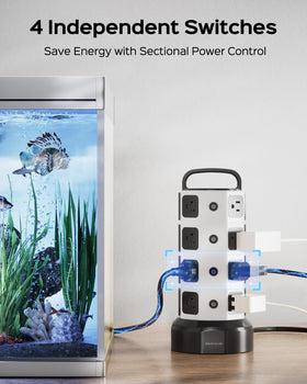 JACKYLED USB ports detail illustrating fast-device charging and convenience