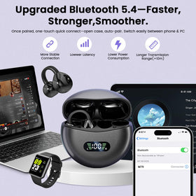 Jacuate 60-hour total battery life with charging case