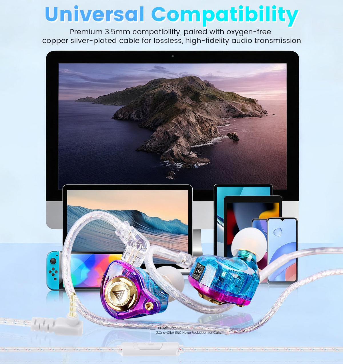 Jacuate earbuds worn in ear demonstrating secure fit and long-wear comfort during sessions